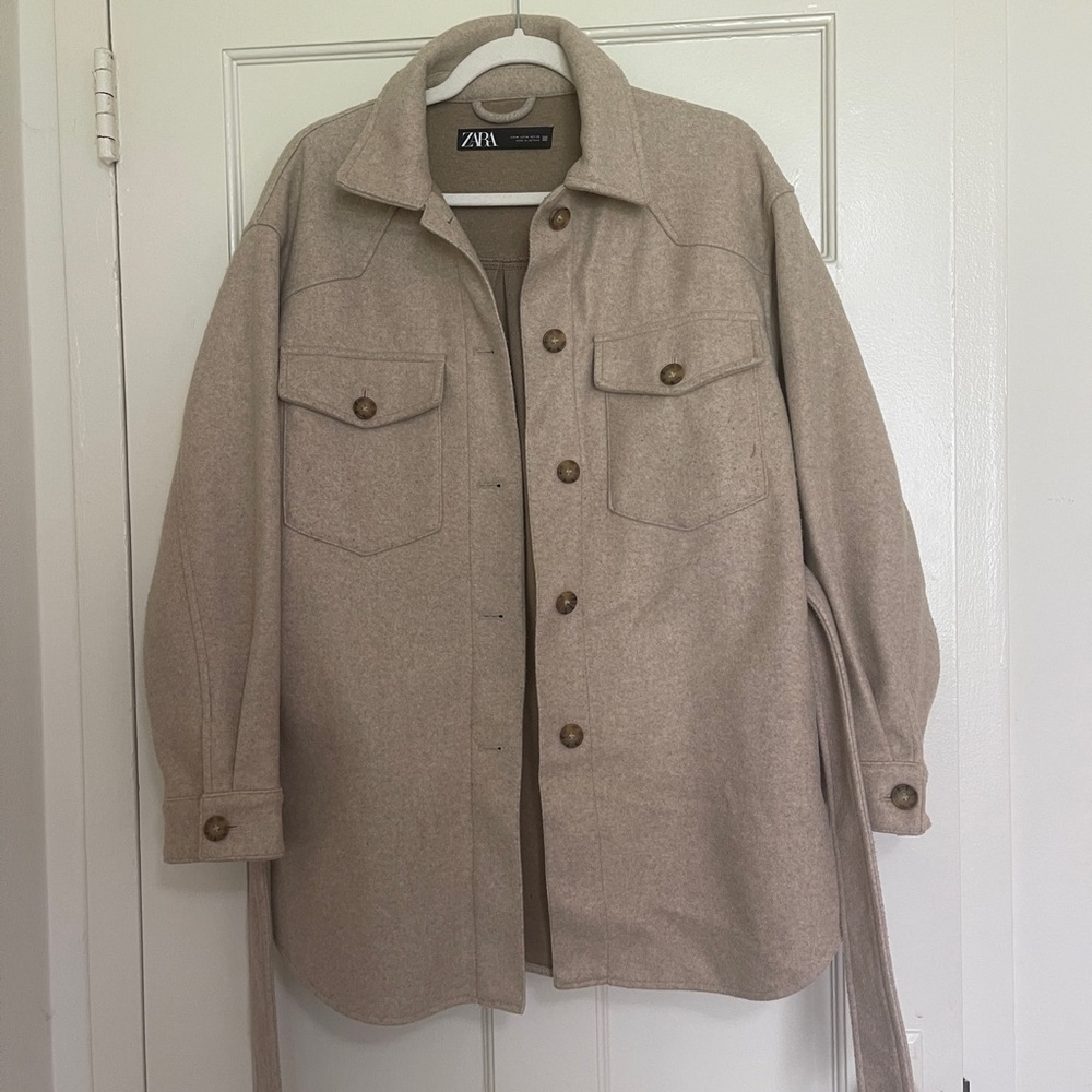 ZARA coat w belt M - tan